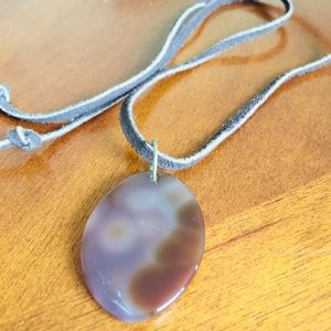 Handmade boho agate stone necklace